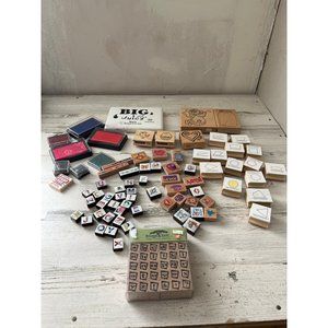 Stamps and ink pads large lot